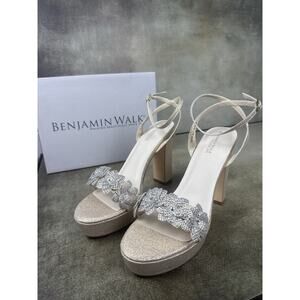 Touch Ups Lily Champagne Heels 10.5M Dyeables Bridal 4.5"